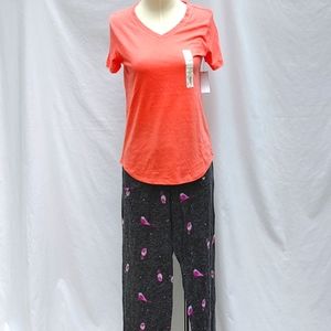 3 pairs pajamas, XS/S, short sleeve t-shirt tops, long pants,NWT